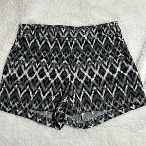 SPANX Black and White Athletic Shorts with Chevron Pattern